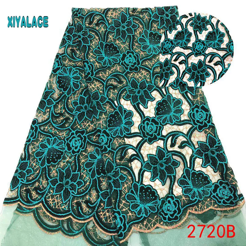 

African Lace Fabric 2019 High Quality Nigerian Lace Fabrics Embroidery French Tulle Lace Fabric YA2720B-1