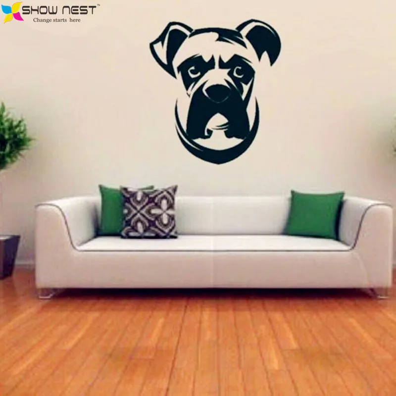 Boxer Dog Wall Decal Vinyl Sticker ,Cute Dogs Mural Kids Wall Sticker