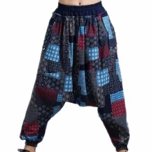 Мужские модные хип-хоп мешковатые штаны-шаровары с принтом и эластичной резинкой на талии, свободные брюки, повседневные крутые Y424