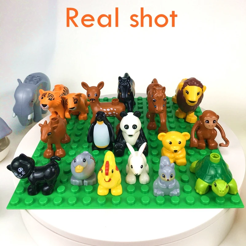 Одиночная распродажа модель серии Duplo фигурки животных большие строительные