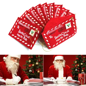 

10pcs/lot Christmas Envelope Non-woven Papai Noel New year Postcard Bag for Friend Decoracion Navidad