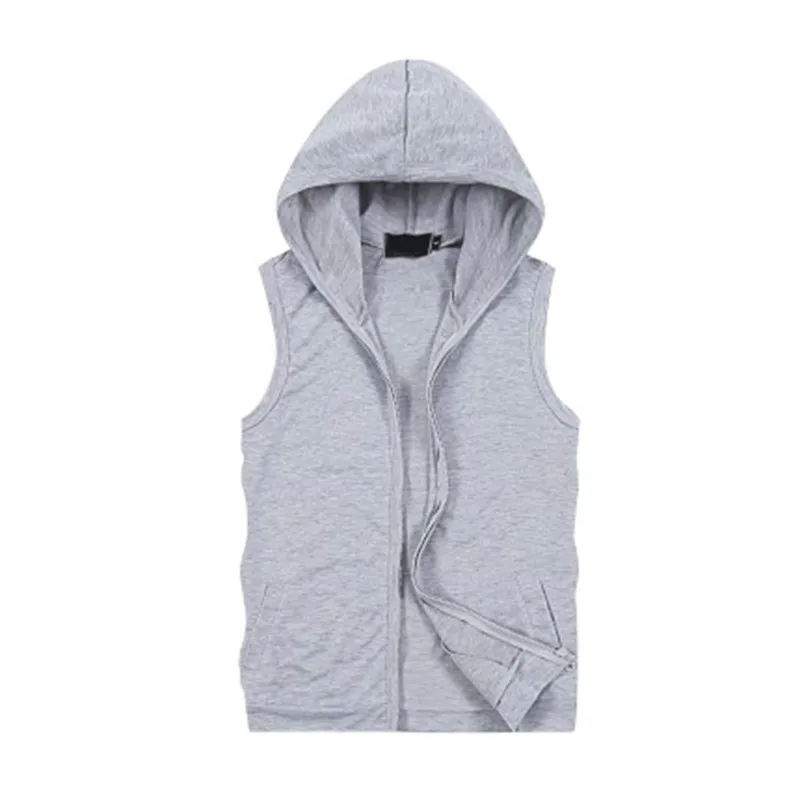 

Men's Casual Sleeveless Zip Vest Waistcoat Long Tops Hooded Coat Outwear