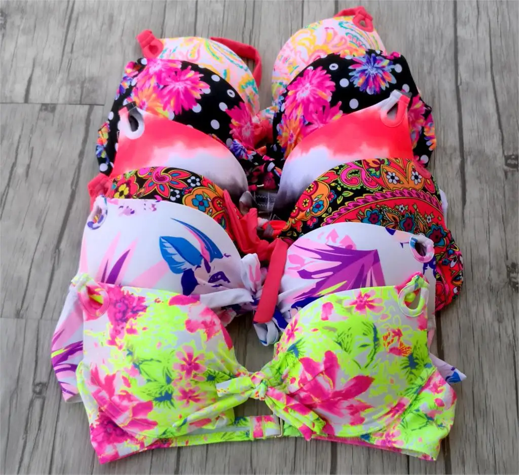 

Hot Bikini TOPS for Women Sexy Secret Swimwear Black Red Pinting Bathing suits Underwire Swimming Biquini UP