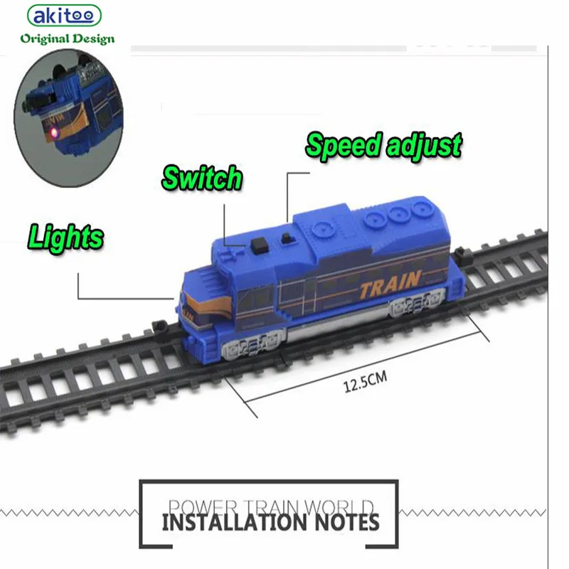 Электрический светильник akitoo 1021, вагон, полная длина, 762 см, поезд, детские игрушки сделай сам, зарядная станция, игрушки для родителей и детей, подарок