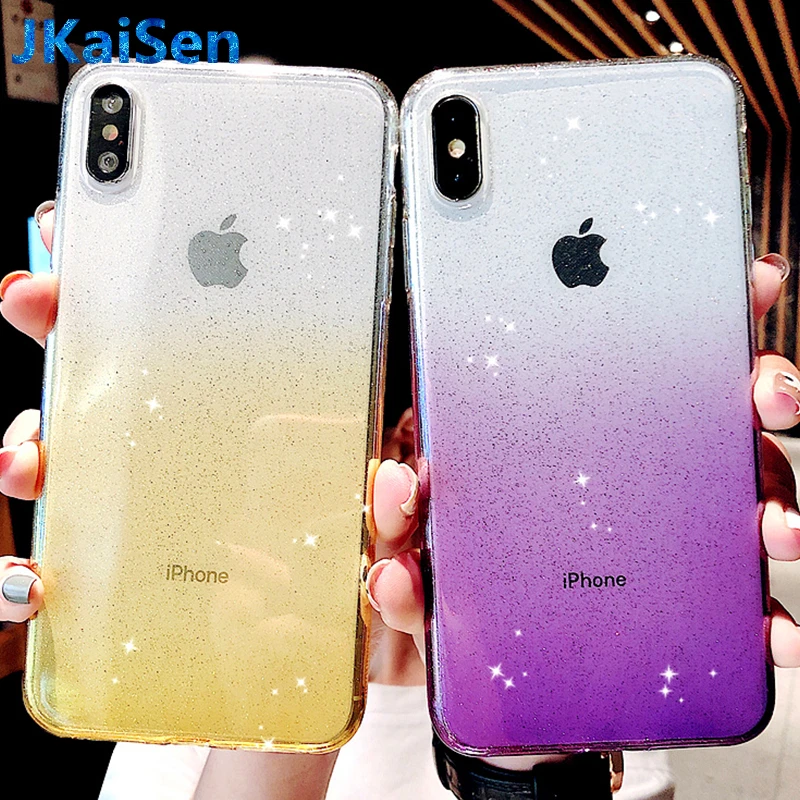 

Luxury Shiny Gradient Case for Apple iPhone 5 5S SE 6S 7 8 Plus Ultra Thin Cases Cover for iPhone X XR XS MAX Coque Fundas Capa