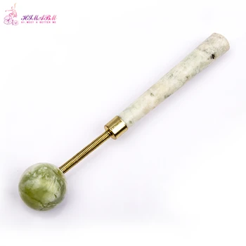 

HIMABM 24mm Long Green Xiuyan Jade Back Knock Scratcher Relaxing Massage Hammer Cervical Vertebrae Massage Posticous