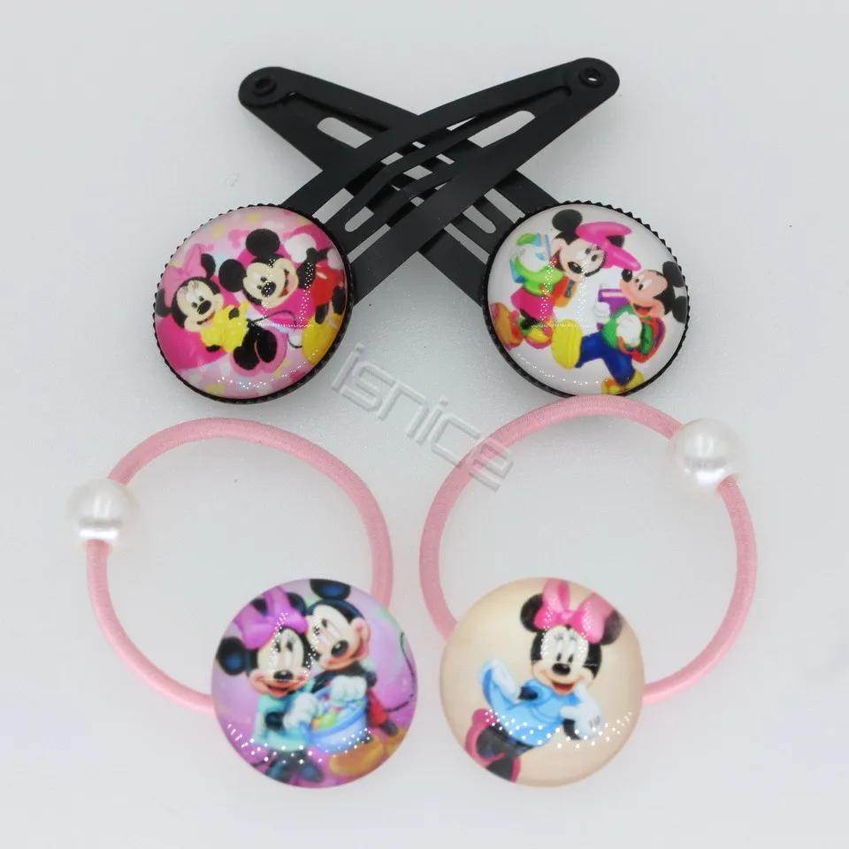 isnice 4pcs Hot Sale Mikey KoreanTime gem Hair Clip For kids Cute Rabbit Girls Popular Rope Accessories | Детская одежда и обувь