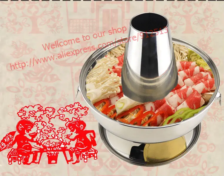 Sanqia 2.8l горячий горшок из нержавеющей стали, чаша для натирания, Китайская традиционная угольная горшочек, античная плита для пикника, кухонная посуда