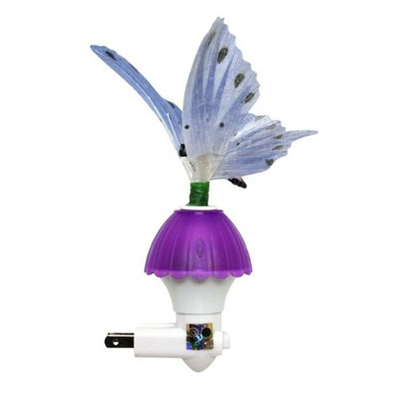 Creative Fiber Optic Colorful Butterfly Changeable LED Night Light Lamp for Children Kid Girl Wall Lights Novelty Night Light (5)