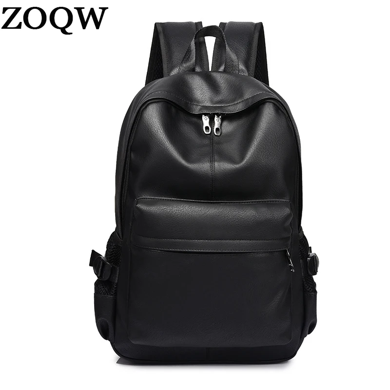 ZOQW 2018 корейская мода ноутбук рюкзак Для мужчин PU кожаные рюкзаки для подростка