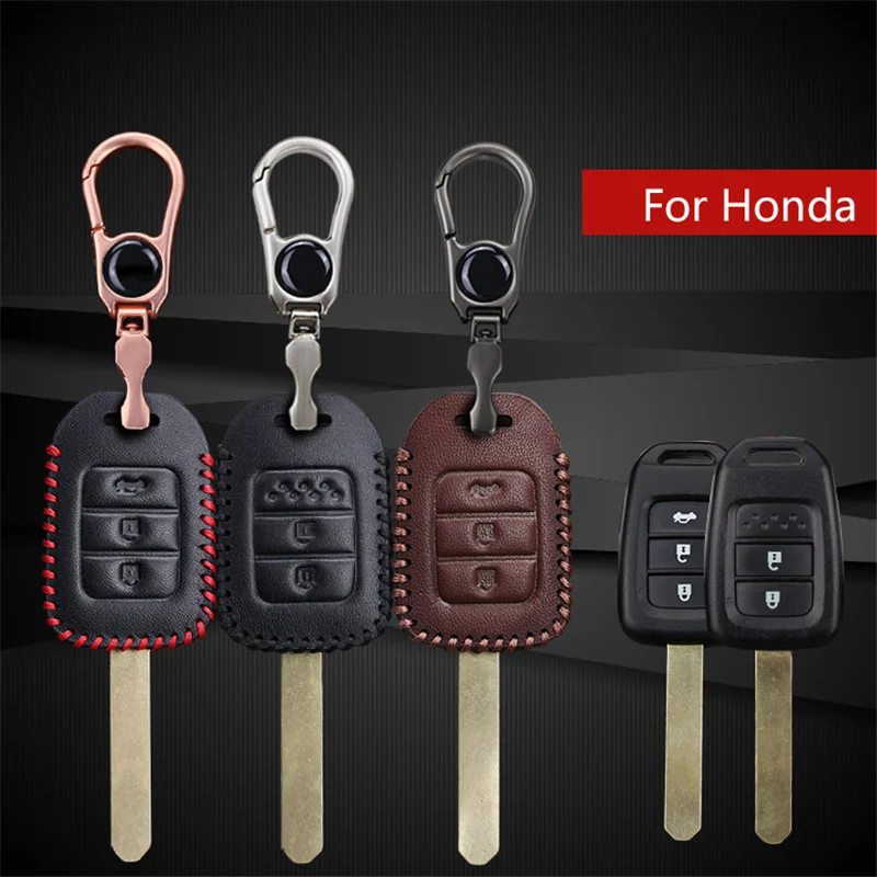 For Honda Key Case Leather Car Key Holder Cover Case For Honda Fit Crv