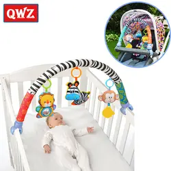 QWZ шт. 1 шт. Детские Висячие синий слон и розовый кролик музыка игрушка кровать коляски Детская игрушка-погремушка подарки