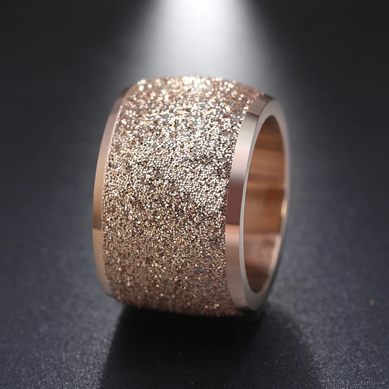

New Frosted Titanium Steel Iron Man Women Personality Simple Stainless Steel Ring Wedding Band Engagement Rings Fashion Jewelry