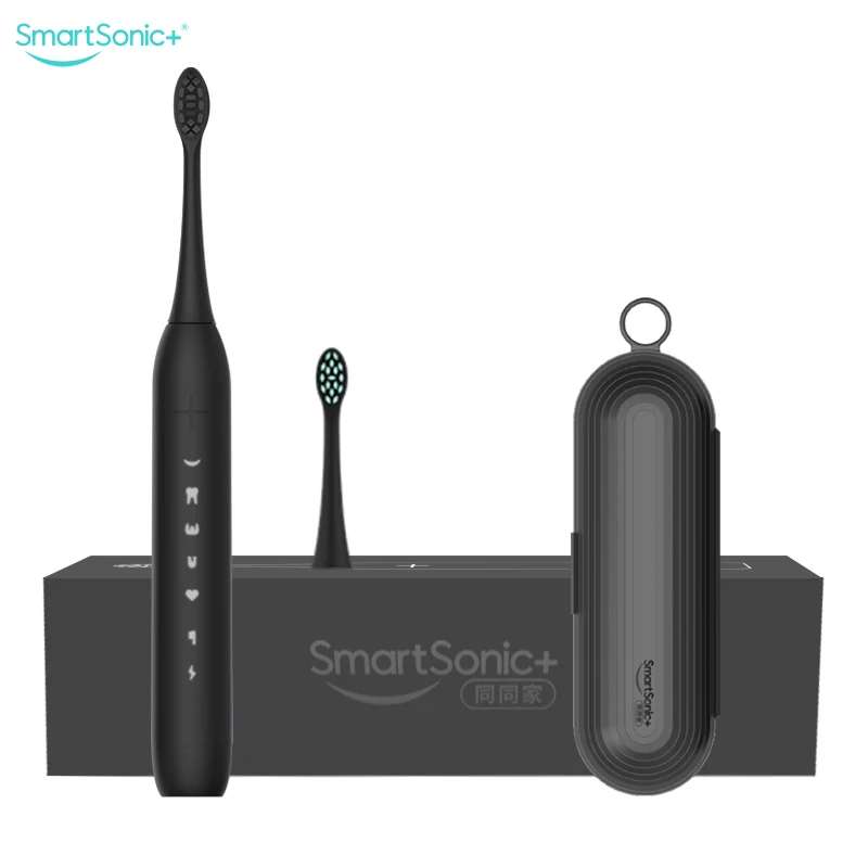 

SmartSonic+ Electric Toothbrush,Travel Box,USB Rechargable,5 Optional Modes,Blue, Black,Red,Auto Timer, IPX7,UltraSonic,DuPont