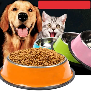 

High Quality Stainless Steel Pet Bowls Dog Puppy Cats Food Water Feeder Pets Supplies Feeding Dishes Dogs Accessories S/M/L Size
