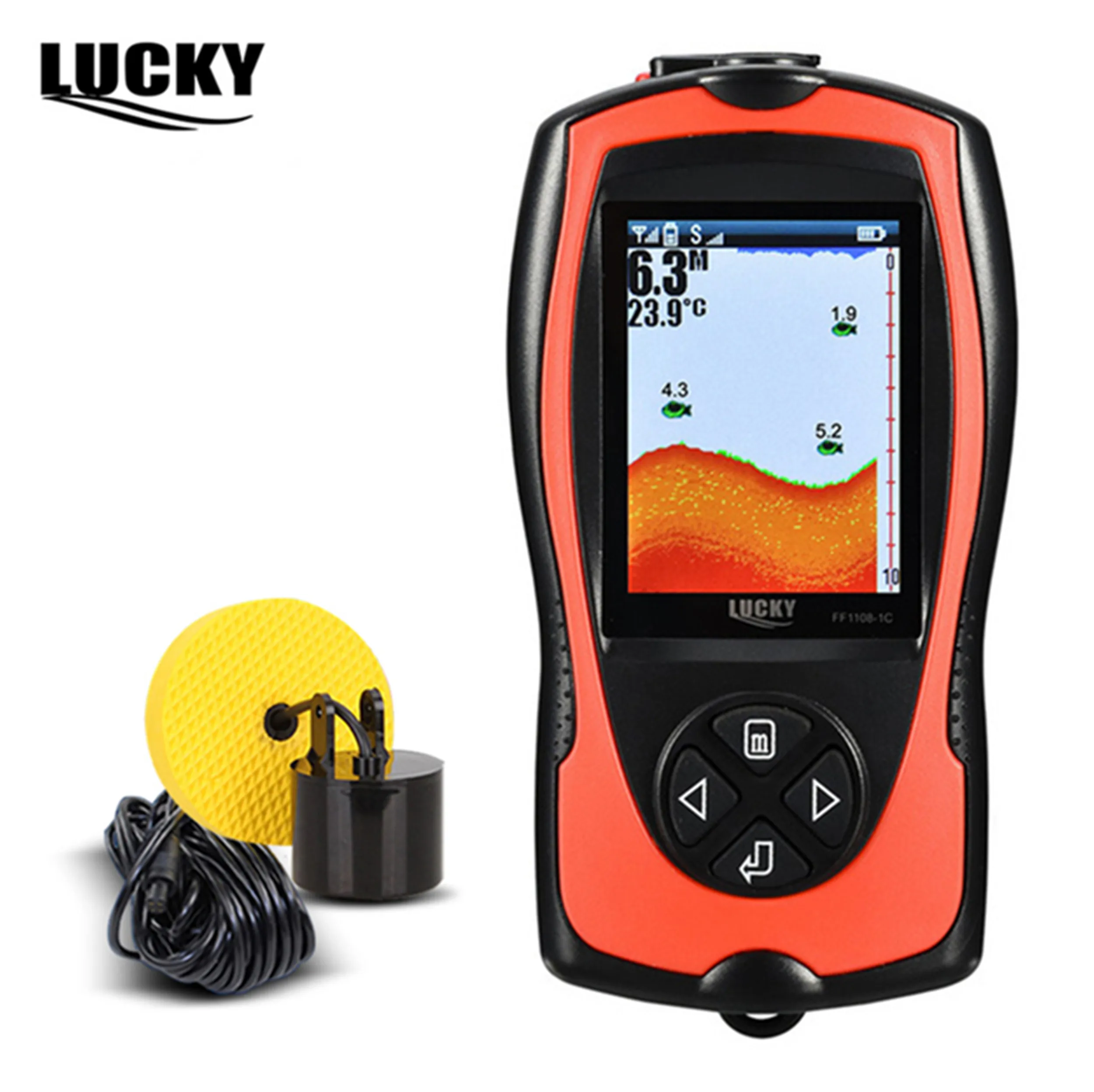 LUCKY FF1108-1CLA портативный рыболокатор 100 м/300 футов глубина рыбы Сигнализация