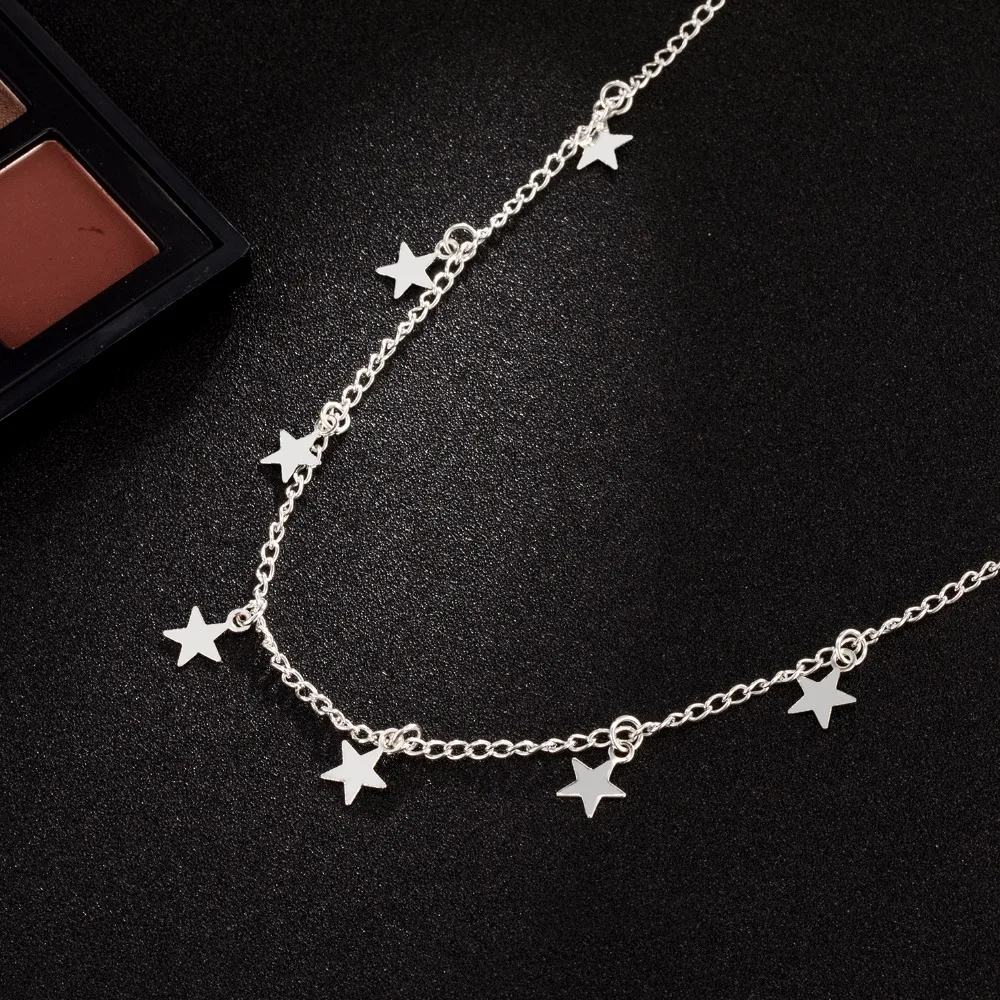 KISSWIFE Модные женские ювелирные изделия натуральный сплав пятиконечная звезда женское ожерелье с подвеской колье ожерелье s