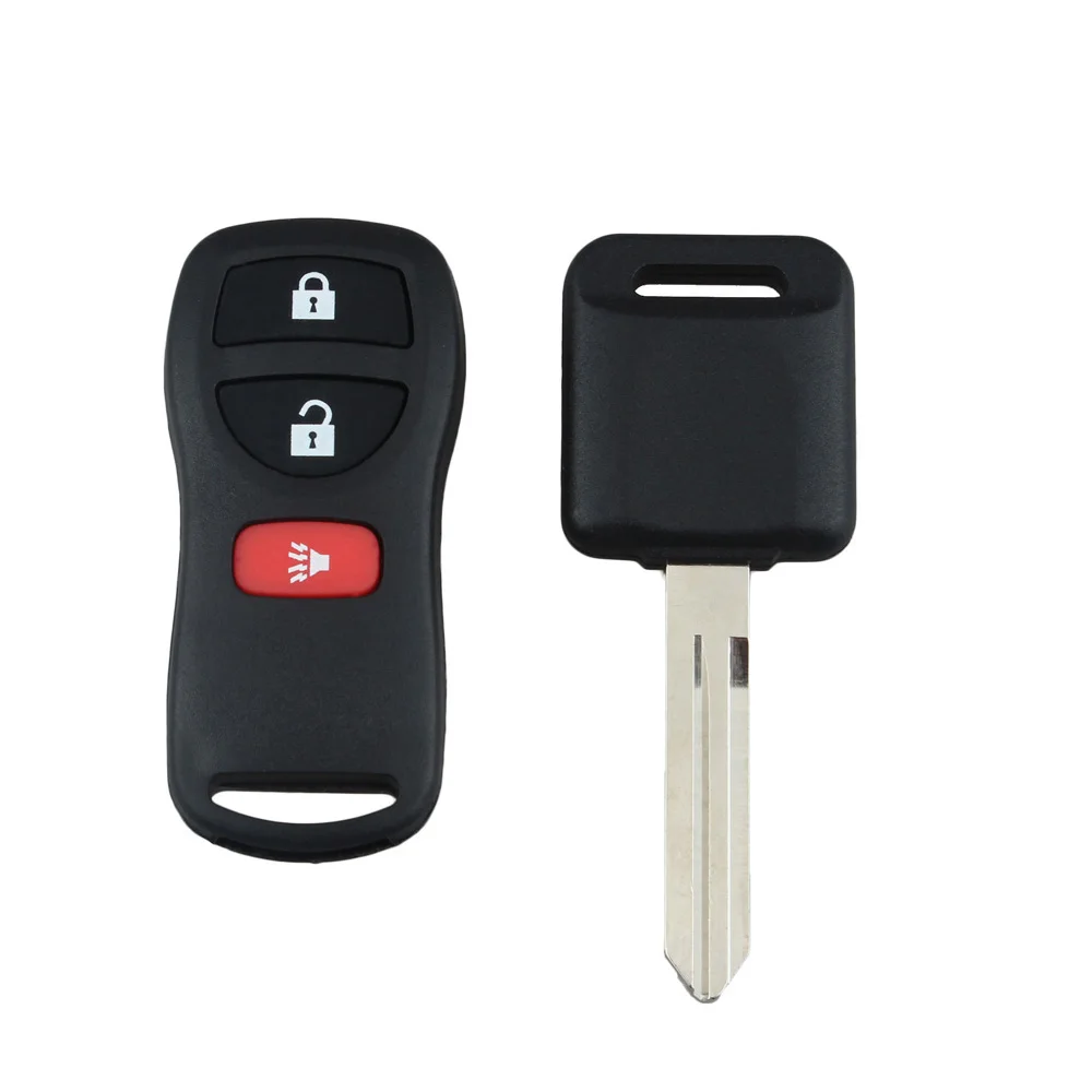 3 Buttons Keyless Entry Remote Fob Chip Transponder Ignition Car Key For Nissan Replacement Refit Car