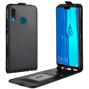 

Brand gligle up and down open leather cover case for Huawei Y9 2019 case protective shell bags