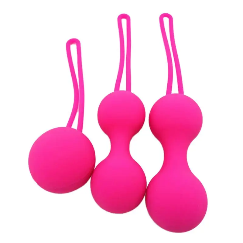 

3 Pcs Kegel Exercise Weights Silicone Private Parts Tightening Balls for Bladder Control and Pelvic Floor Exercises (Rosy)