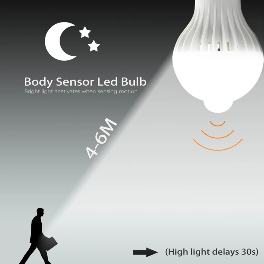 

LED Motion Sensor Bulb E27 LED Lights 5W 7W 9W Smart Led Light Body Detection Led Lamp Indoor Lighting Corridor Bulbs