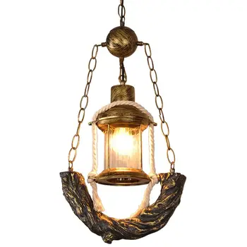

Vintage Bronze Resin Kerosene Glass Corridor Pendant Lamp Stair Case Hanging Lamp American Coffee House Bar Counter Pendant Lamp