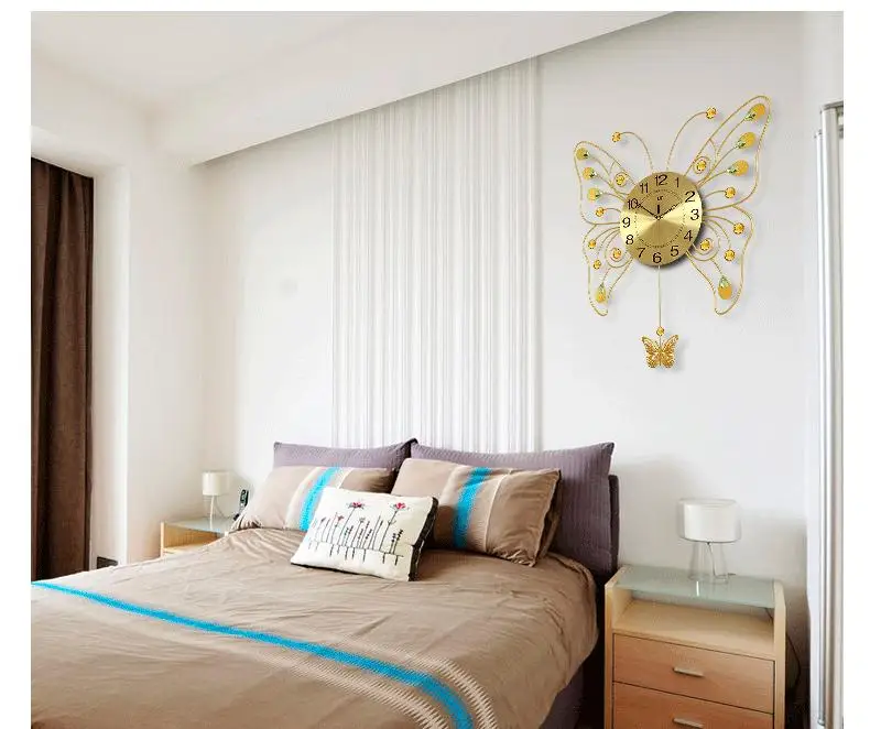Creative Golden butterfly shape quartz clock/ Fashionable sitting ... Creative Golden butterfly shape quartz clock/ Fashionable sitting ...