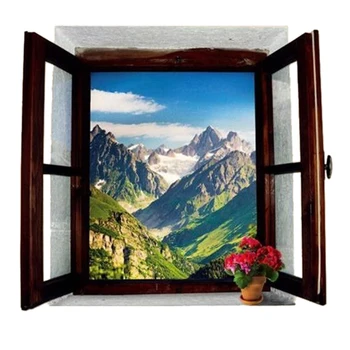 

3D View Window Landscape Painting Home Decor Wall Sticker Decal Mural Art US