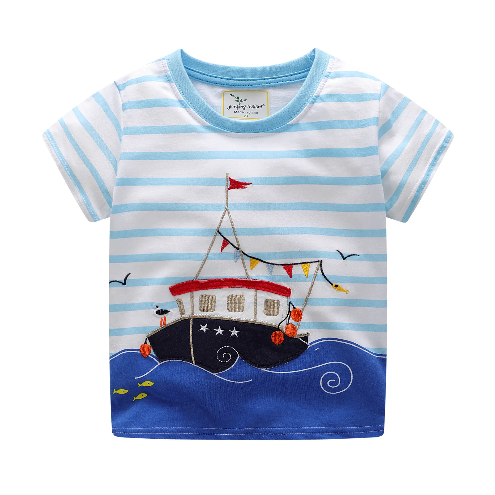 Boy Striped Short Sleeve T-shirt Kids Children Summer Casual Tee Tops Shirts