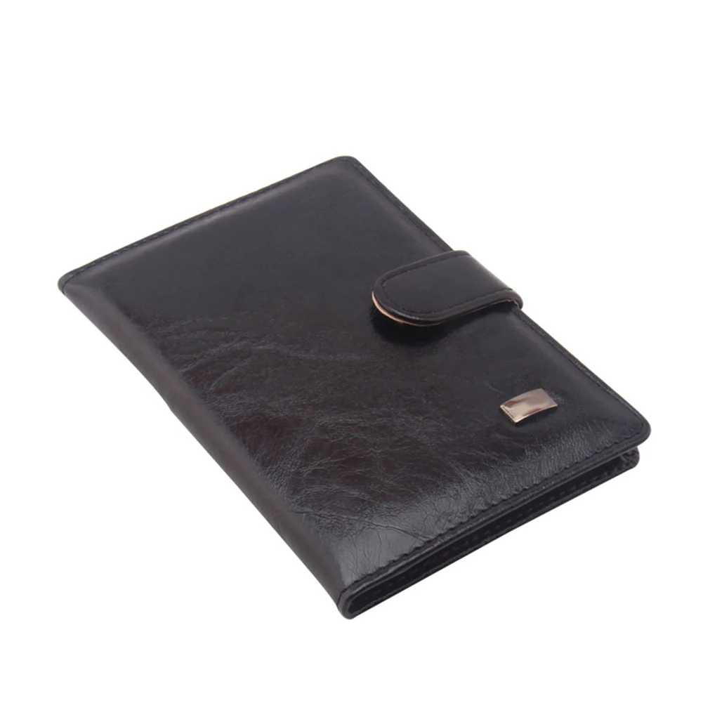 Классический достойный для мужчин винтаж Hasp кожаный короткий бумажник наличные держатель для карт портмоне клатч - Цвет: Черный