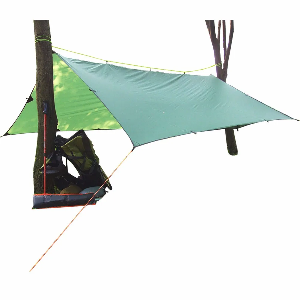 LUCKSTONE 3m*4m Outdoor Camping Tarp Waterproof Windproof Sun Shelter