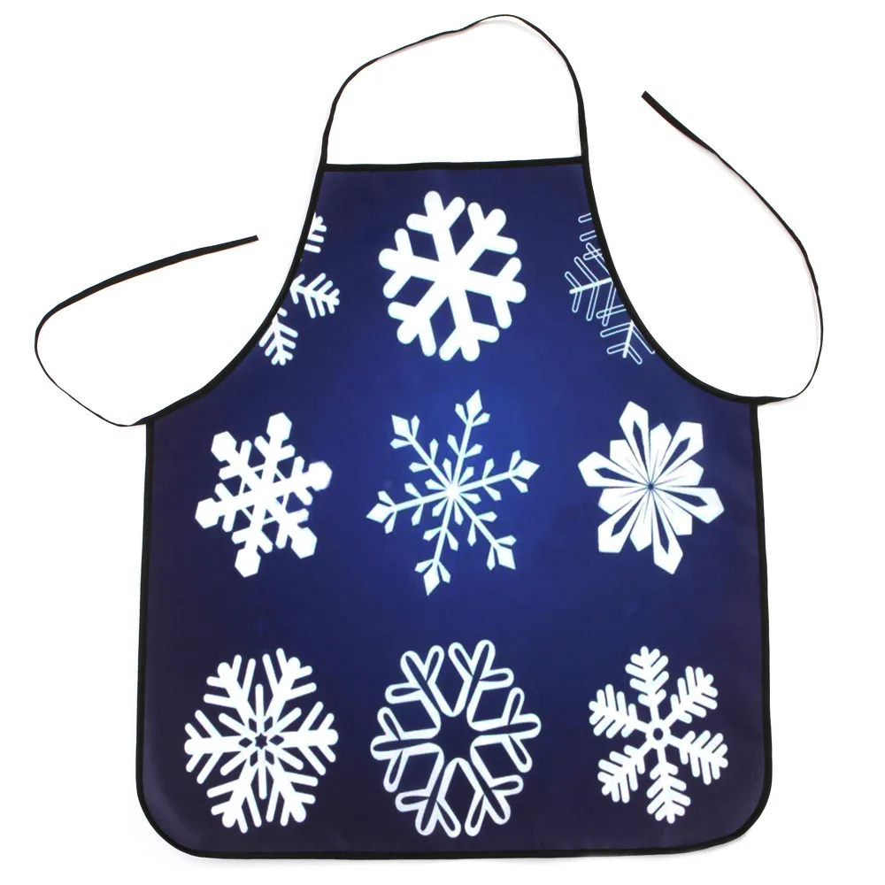 Рождественский Женский фартук, водонепроницаемый, с принтом снежинки, для кухни, двухслойные, анти-масляные фартуки, для кухни, для приготовления пищи, толстая ткань, товары для дома