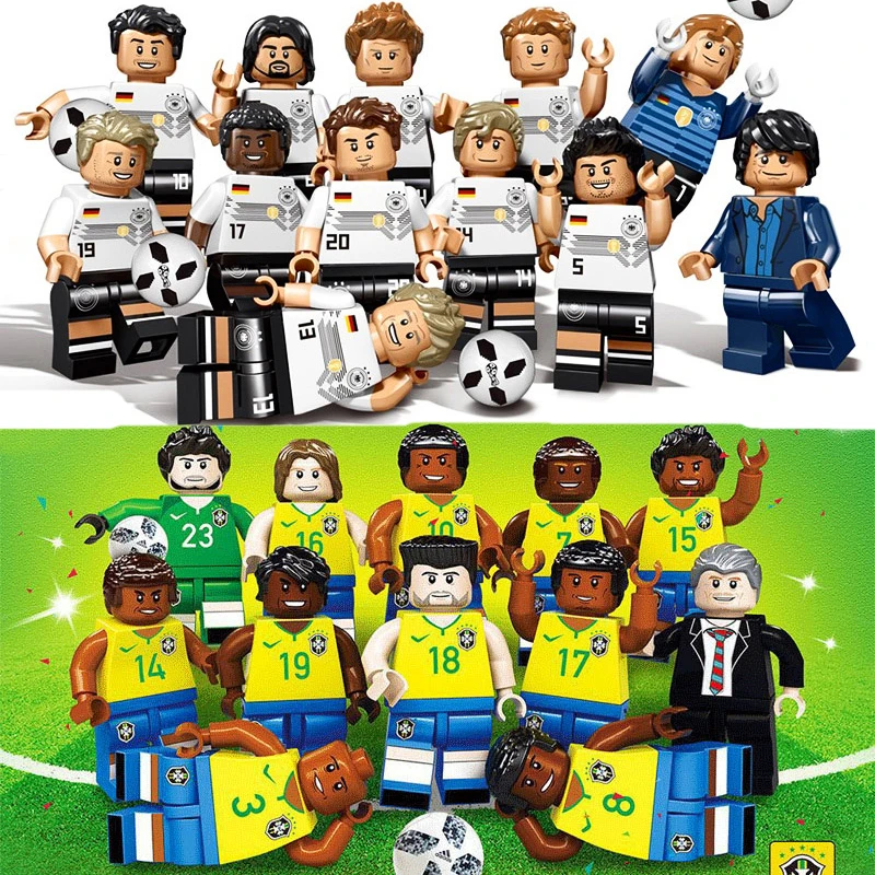 Совместимые Legoed всемирно известные футболисты команды фигурки Модель