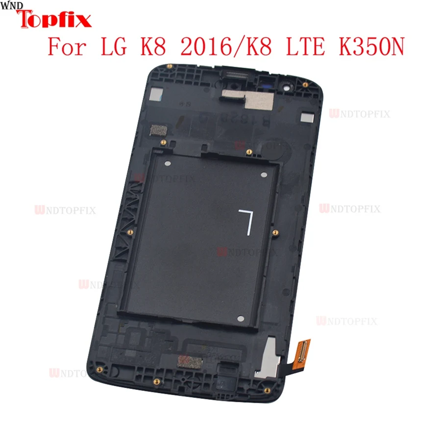 5.0inch 100% Tested For LG K8 2016 K350N K350E K350DS LCD Display Touch Screen Digitizer Assembly With Frame Replacement Parts (2)