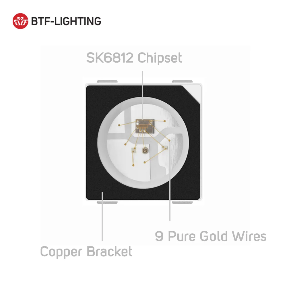 SK6812 5050/3535 RGB SMD(аналогично WS2812B) индивидуально адресуемый цифровой полноцветный светодиодный чип пикселей DC5V 10~ 1000 шт