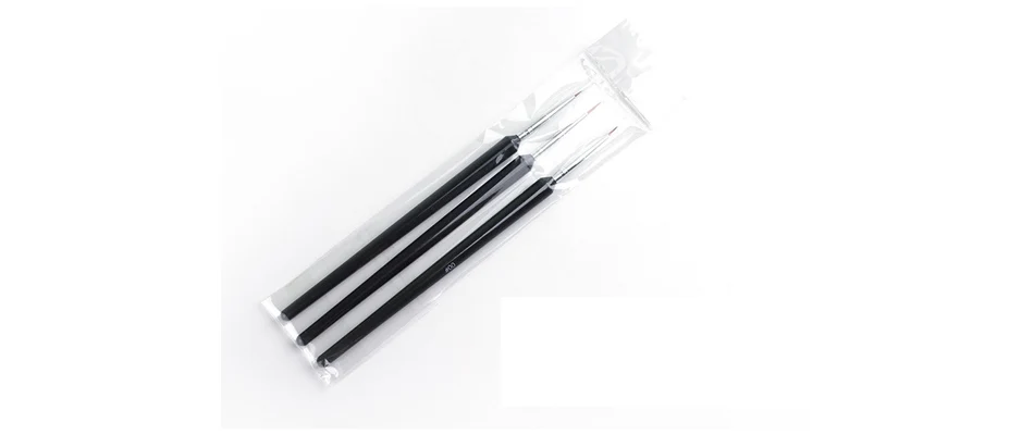 3 шт Профессиональный набор инструментов для маникюра и резьбы, ручка для рисования, рисование нанесение полос, черная акриловая ручка