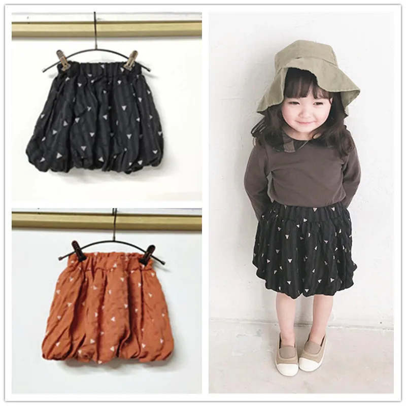 Корейские треугольные юбки для девочек, новинка 2019 года, летние детские юбки-милый фонарь, короткие юбки для отдыха, детская одежда
