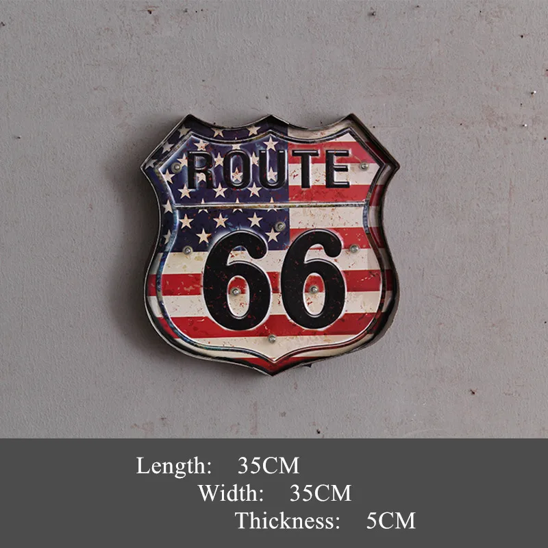 Route 66 светодиодсветодиодный винтажные вывески украшение для паба бара