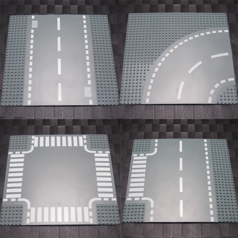 City Straight Crossroad Curve T-Junction Road Plate Building Blocks Parts Bricks Base Models Street Baseplate Toys | Игрушки и хобби