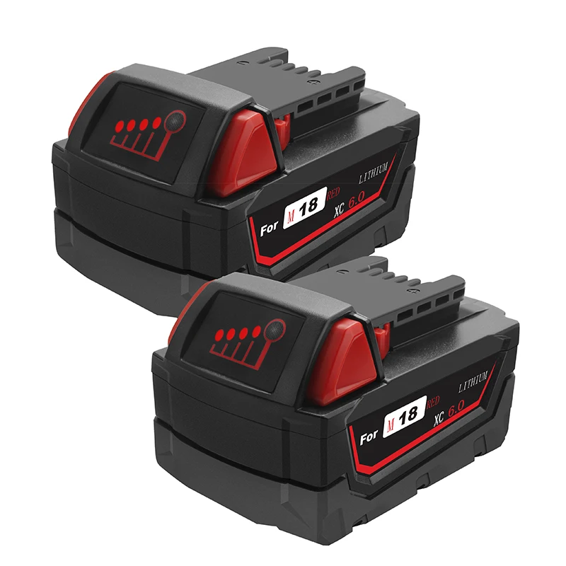 Аккумулятор для электроинструмента BATTOOL 2x 6 0 Ач 18 в Milwaukee M18 48-11-1815 48-11-1850 2604-22 2604-20