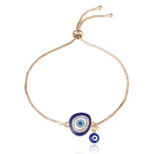 2019 Turkish Lucky Blue Crystal Evil Eye Bracelets For Women Handmade Gold Chains Lucky Jewelry bracelet&Bangles Female D1935 fine lavender purple natural crystal bracelets fox pendant evil spirits help marriage lucky for women girl gift bracelet jewelry