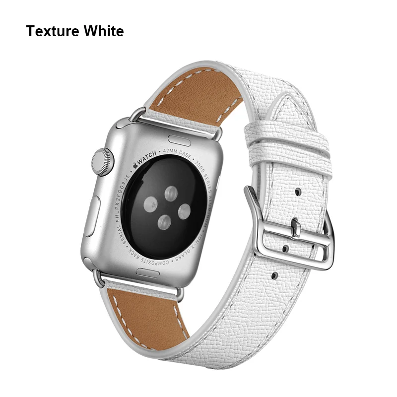 Лидер продаж кожаный один тур ремешок для наручных часов Apple Watch 4 44 мм 40 м, браслет на запястье, ремешок для наручных часов iWatch серии 3/2/1, 42 мм, 38 мм, ремешок для часов - Цвет ремешка: Texture White