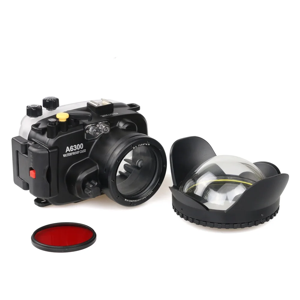Чехол для подводной камеры Meikon 130 футов чехол sony A6300 + объектив с широкоугольным