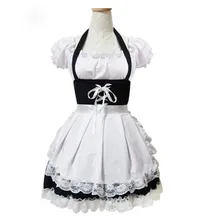 Moda blanco puff manga corta lolita dress maid cosplay disfraces de halloween costume envío gratuito