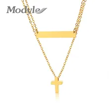 Modyle Cruz Charme Gargantilha para As Mulheres de Aço Inoxidável da Cor do Ouro Temperamento Feminino Holiday Party Presentes Jewlery(China)