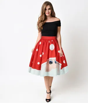 

Ladies' Large Size Skirt Dress Retro Santa Print Christmas Halloween Party Prom Costume Swing Dress Party Cosplay Costume