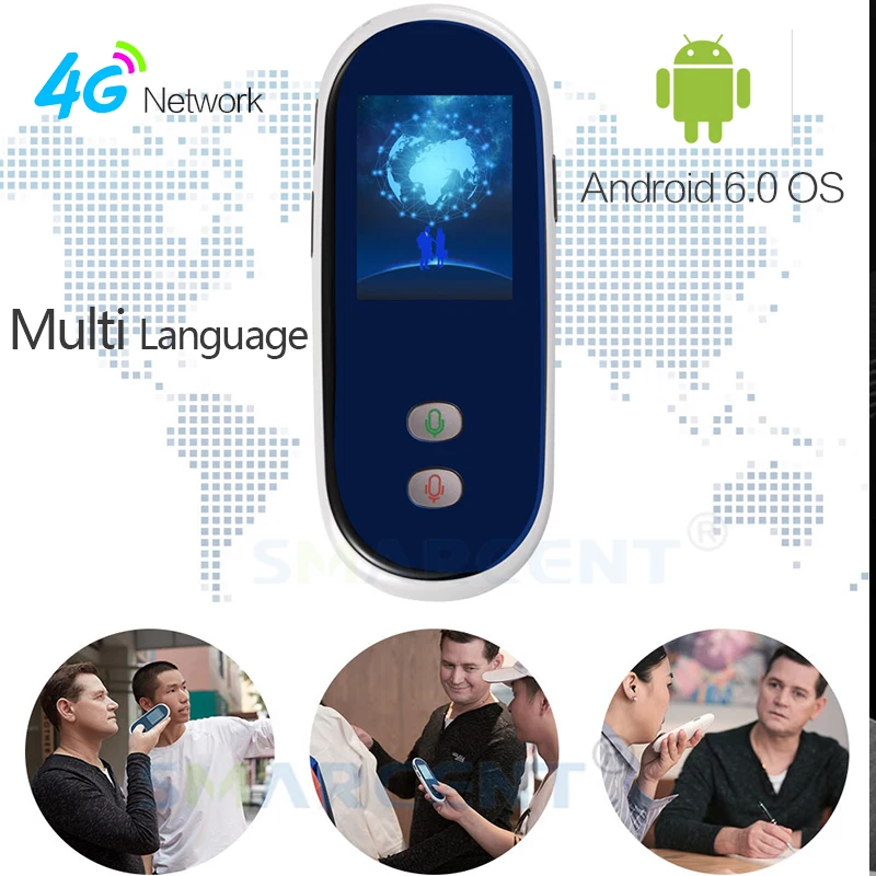 Smarcent новейший 4G SIM умный портативный переводчик 35 язык перевод в реальном времени