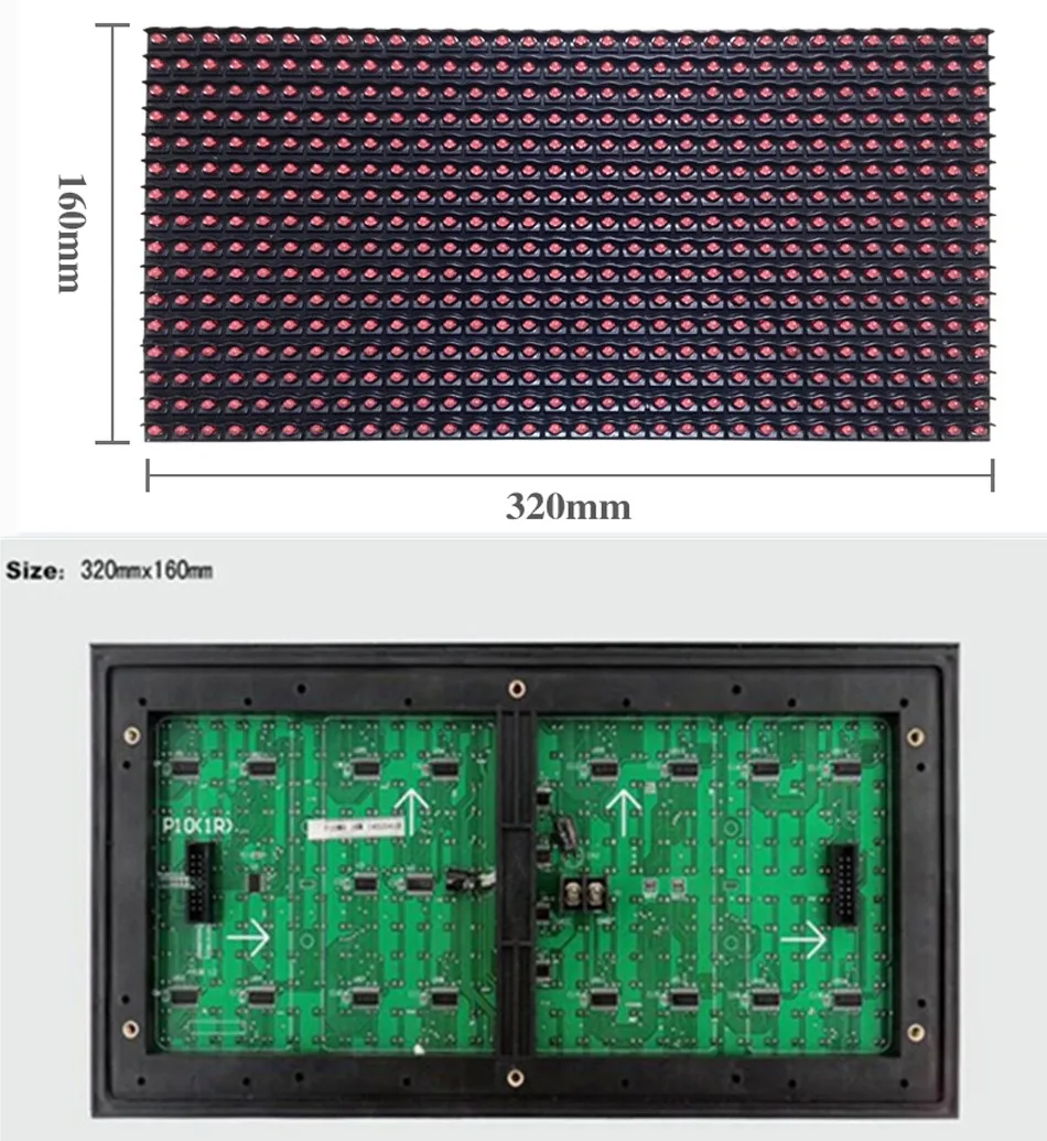 Красный открытый светодиодный модуль-панель для дисплея окна знак магазина P10 32X16 матрица программируемый
