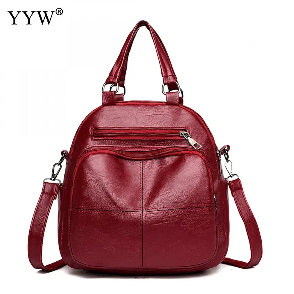 

YYW Pu Leather Small Backpack Female Multifunction School Backpacks For Children High Quality Hand Bag Women Shoulder Bags