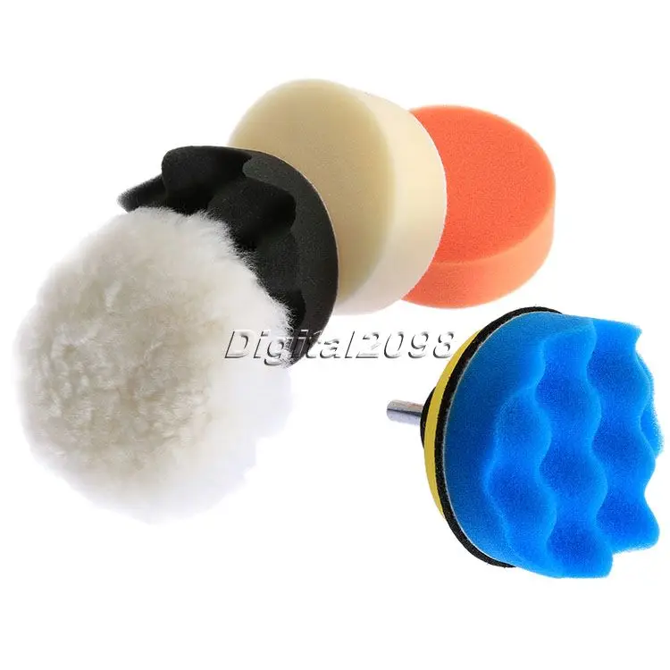 

7psc/Set 3 Inch High Gross Buffing Pad Auto Car Polishing Sponge Set Wheel Kit +M10 Drill Adapter Buffer Auto Detailing Cleaning